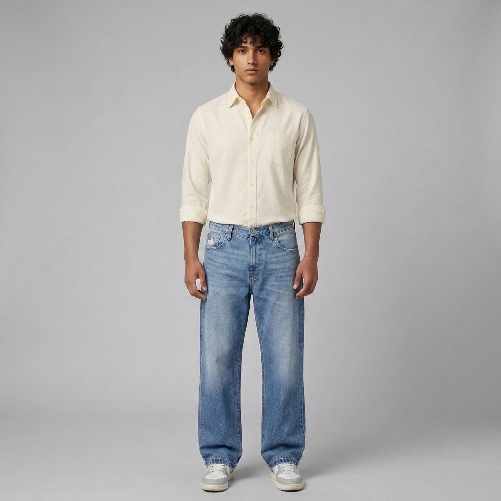 Wide Leg Baggy Fit Unisex Jeans – Size 32 | Relaxed Oversized Denim Pants