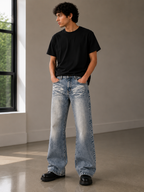 Y2K Retro Baggy Bootcut Unisex Jeans – Size 28 | Vintage Streetwear Denim Pants