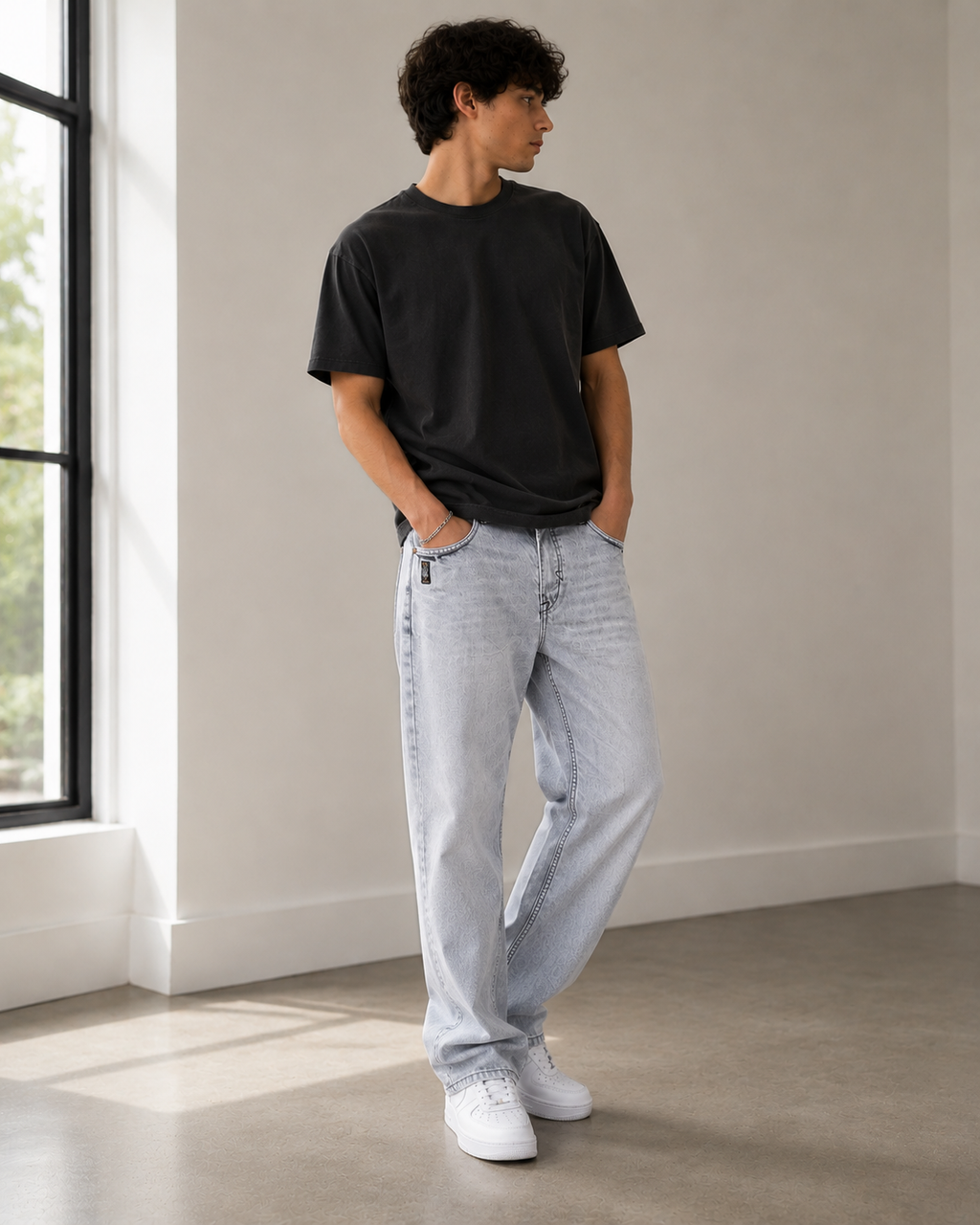 Wide Leg Baggy Fit Unisex Jeans – Size 32 | Relaxed Streetwear Denim Pants