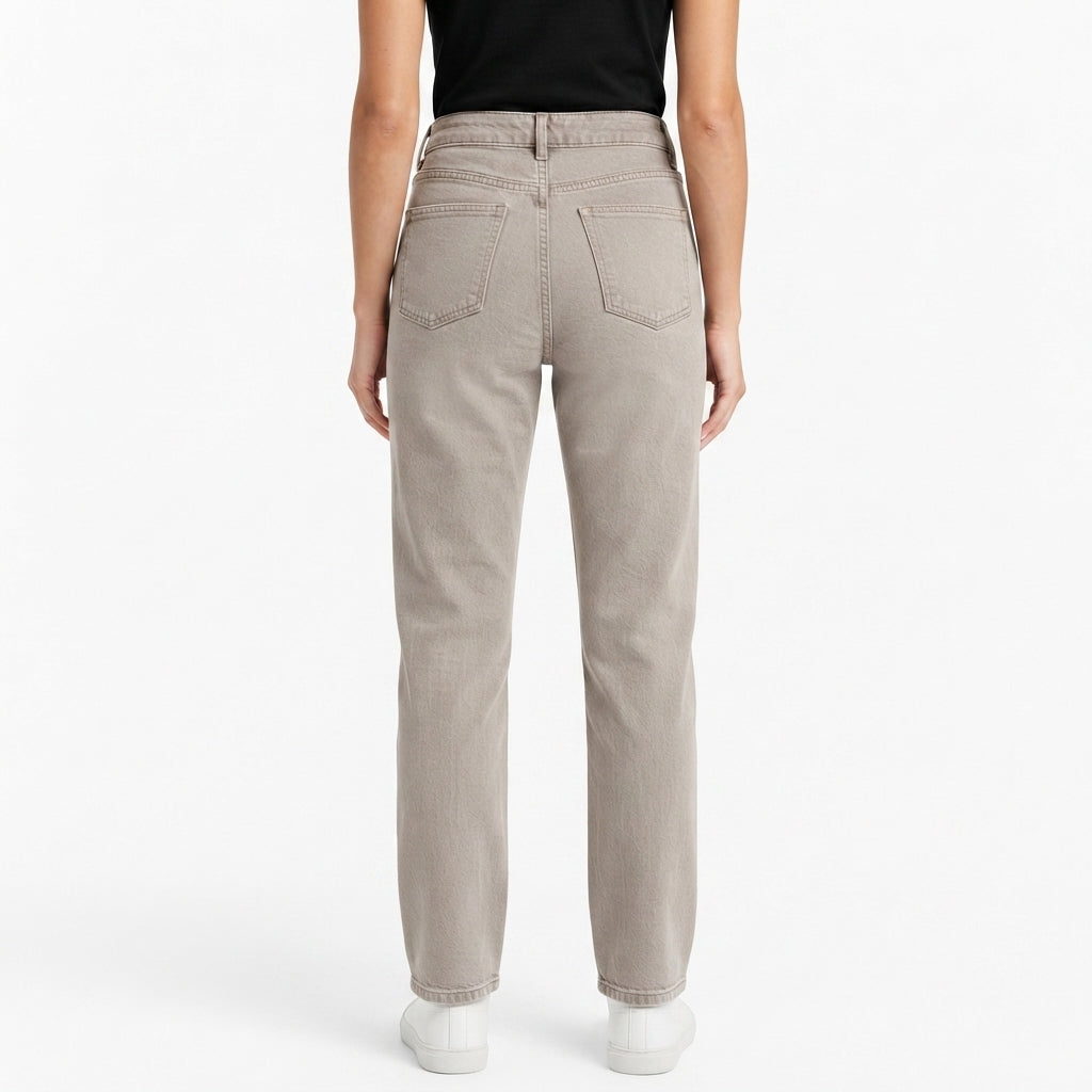 Straight Fit Antique Beige Unisex Jeans – Size 30 | Vintage-Inspired Denim Pants