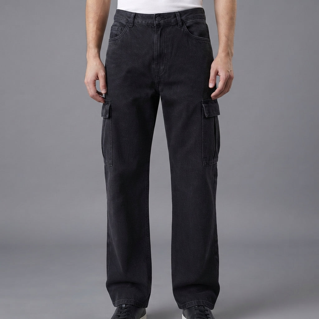 Baggy 6 Pocket Trousers – Size 26 | Unisex Utility Denim Pants
