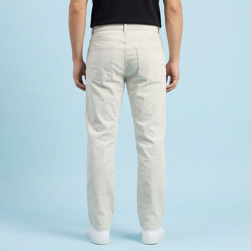 Aesthetic White Straight Fit Unisex Jeans – Size 34 | Minimalist Denim Pants