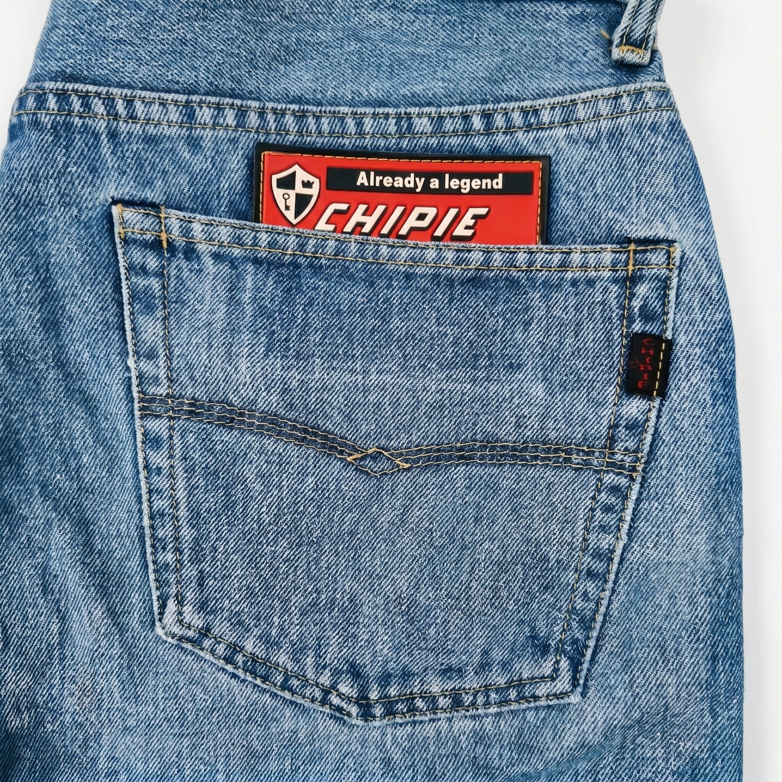 Women's Light Blue Straight Fit Distressed Denim Jeans | Size 28