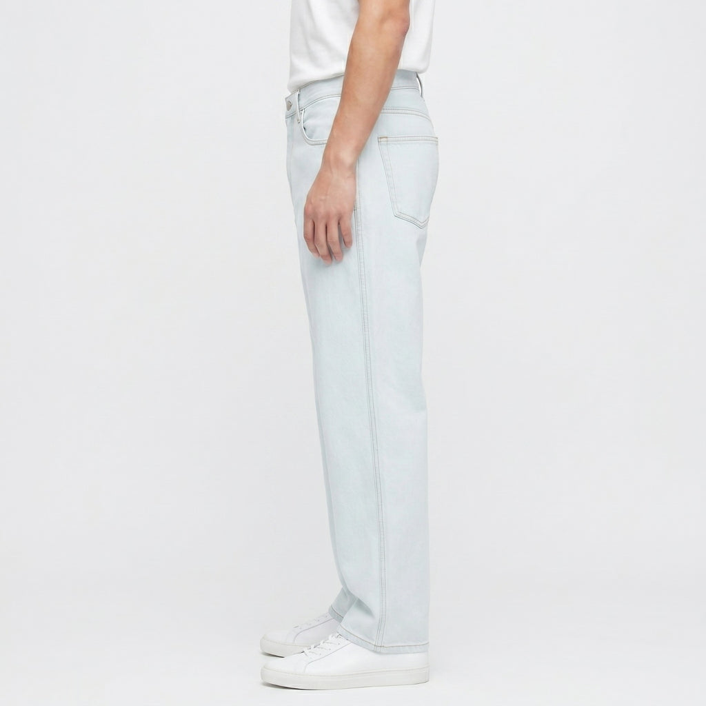 ZickZack Men's Straight Fit Ice Blue Denim Jeans – Premium Relaxed Fit Light Wash Denim for Everyday Streetwear & Casual Wear