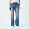 ZickZack Women's Light Blue Torn Denim Jeans | Slim Fit Distressed Jeans | Size 24-26