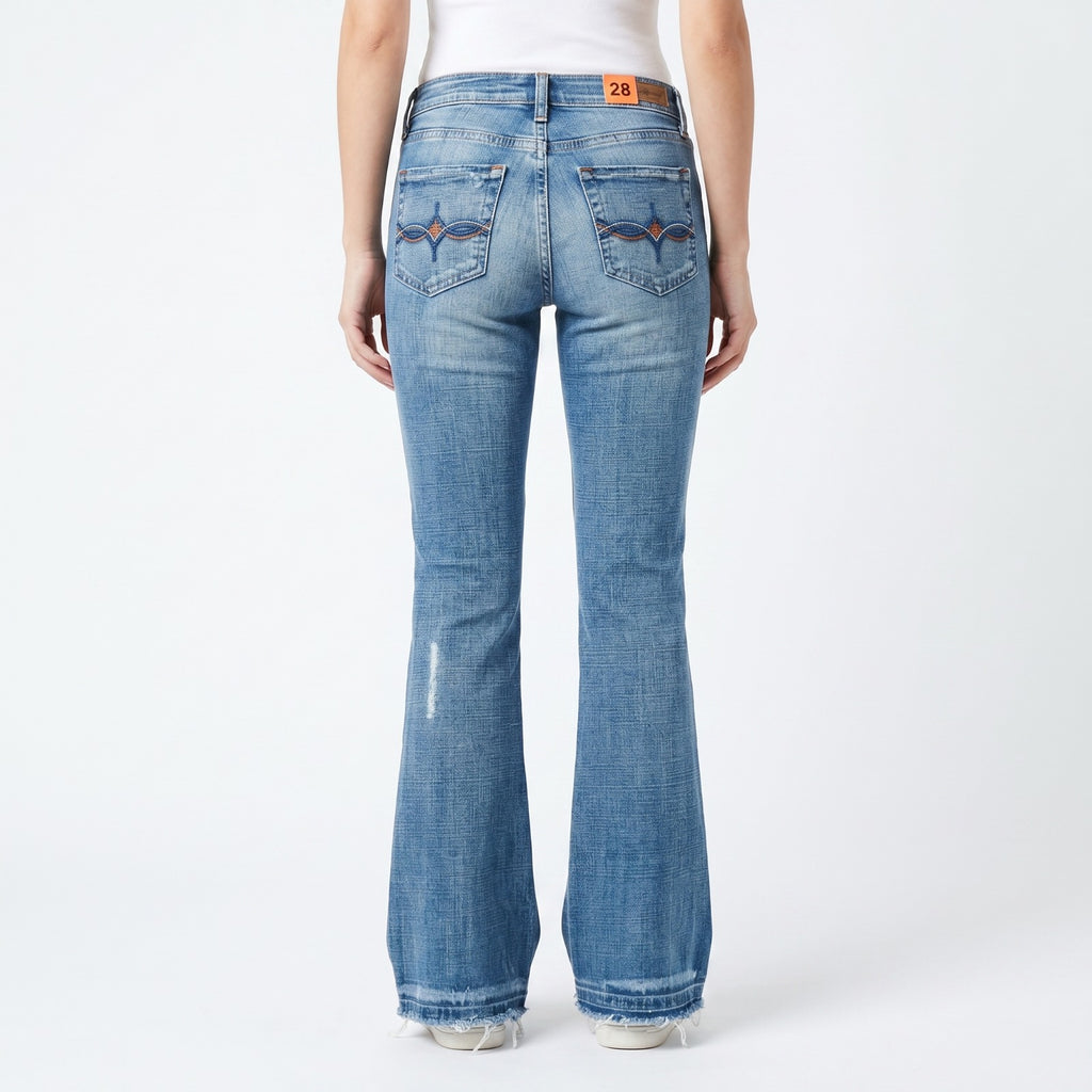 ZickZack Women's Light Blue Torn Denim Jeans | Slim Fit Distressed Jeans | Size 24-26