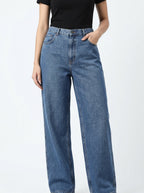 Baggy Mom Fit Unisex Jeans – Size 38 | Relaxed High-Rise Denim Pants