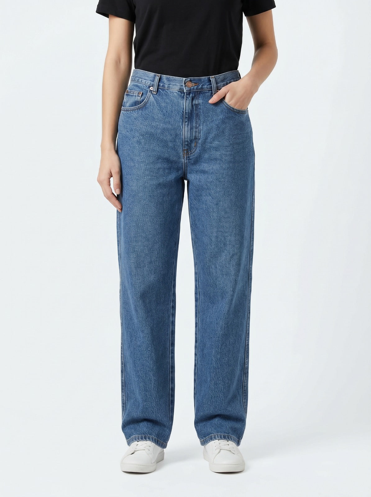 Baggy Mom Fit Unisex Jeans – Size 38 | Relaxed High-Rise Denim Pants