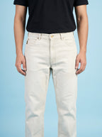 Aesthetic White Straight Fit Unisex Jeans – Size 34 | Minimalist Denim Pants