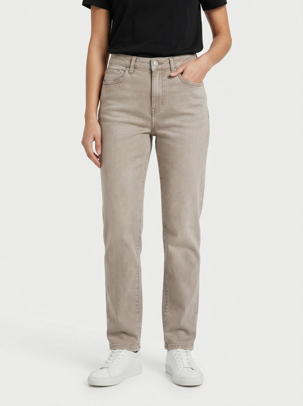 Straight Fit Antique Beige Unisex Jeans – Size 30 | Vintage-Inspired Denim Pants
