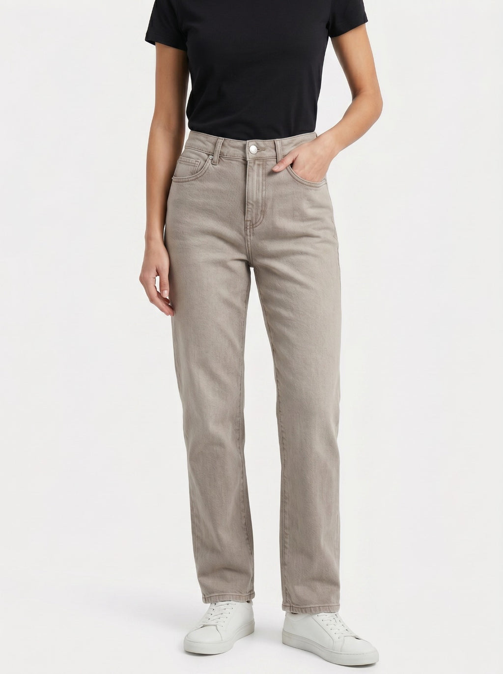 Straight Fit Antique Beige Unisex Jeans – Size 30 | Vintage-Inspired Denim Pants