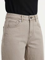 Straight Fit Antique Beige Unisex Jeans – Size 30 | Vintage-Inspired Denim Pants