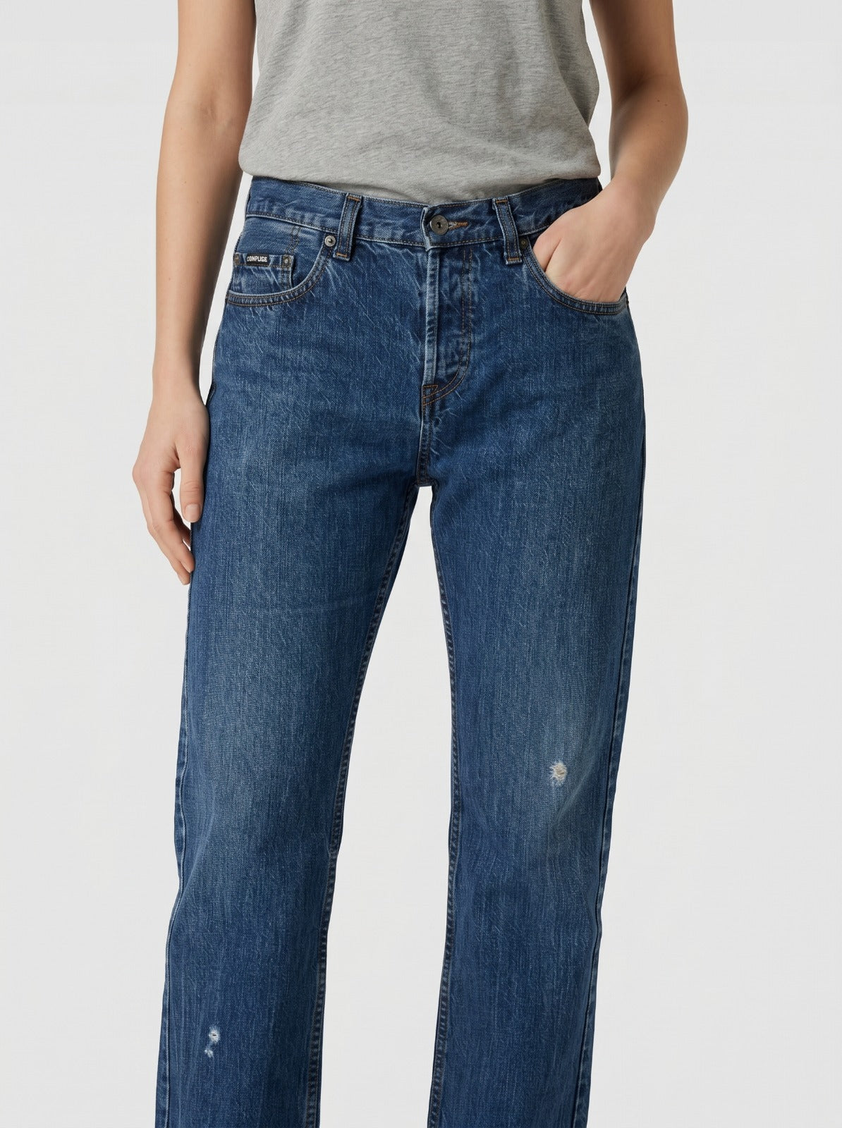 Gothic Pattern Straight Fit Unisex Jeans – Size 34 | Artistic Line Design Denim