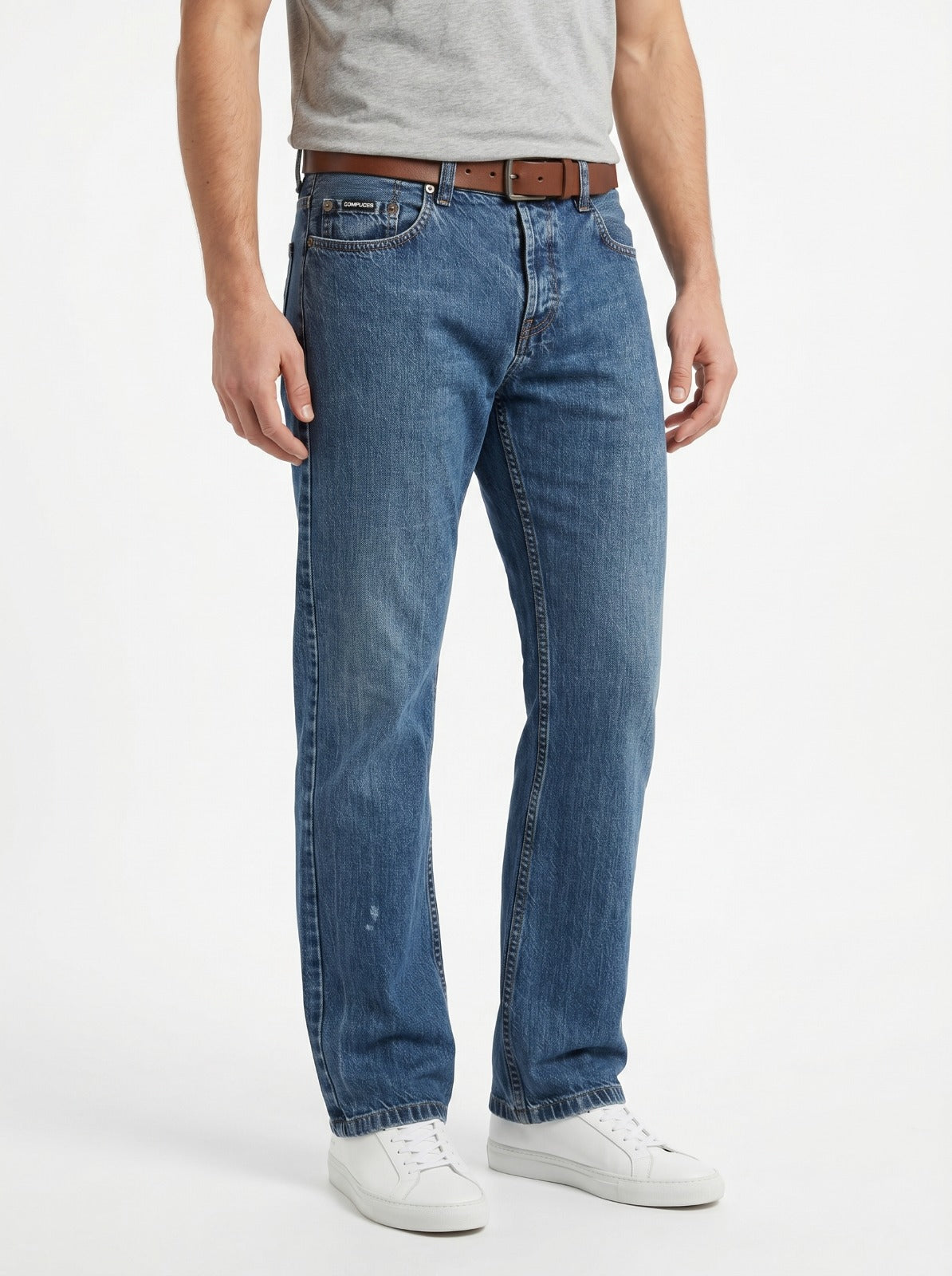 Gothic Pattern Straight Fit Unisex Jeans – Size 34 | Artistic Line Design Denim