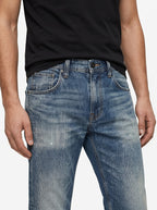 Straight Fit Torn Gothic Pattern Unisex Jeans – Size 28 | Distressed Streetwear Denim