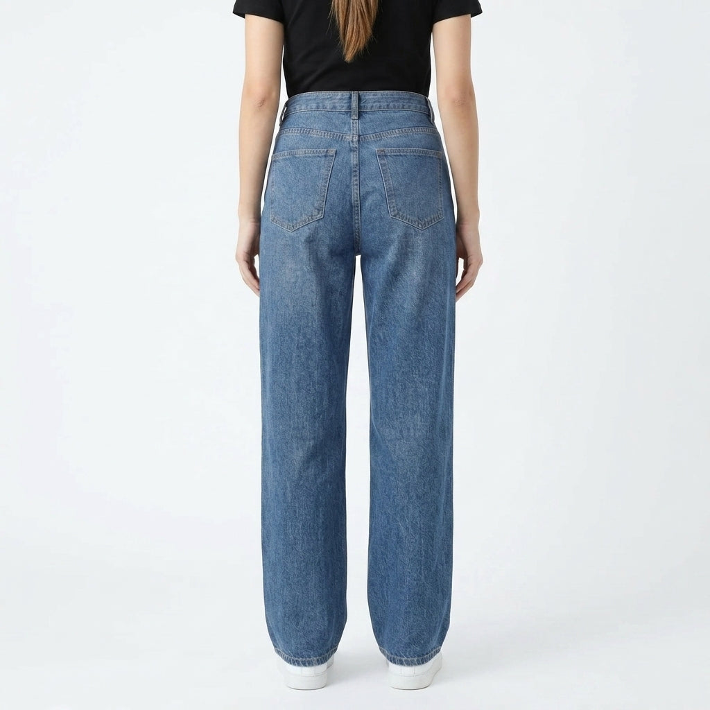 Baggy Mom Fit Unisex Jeans – Size 38 | Relaxed High-Rise Denim Pants