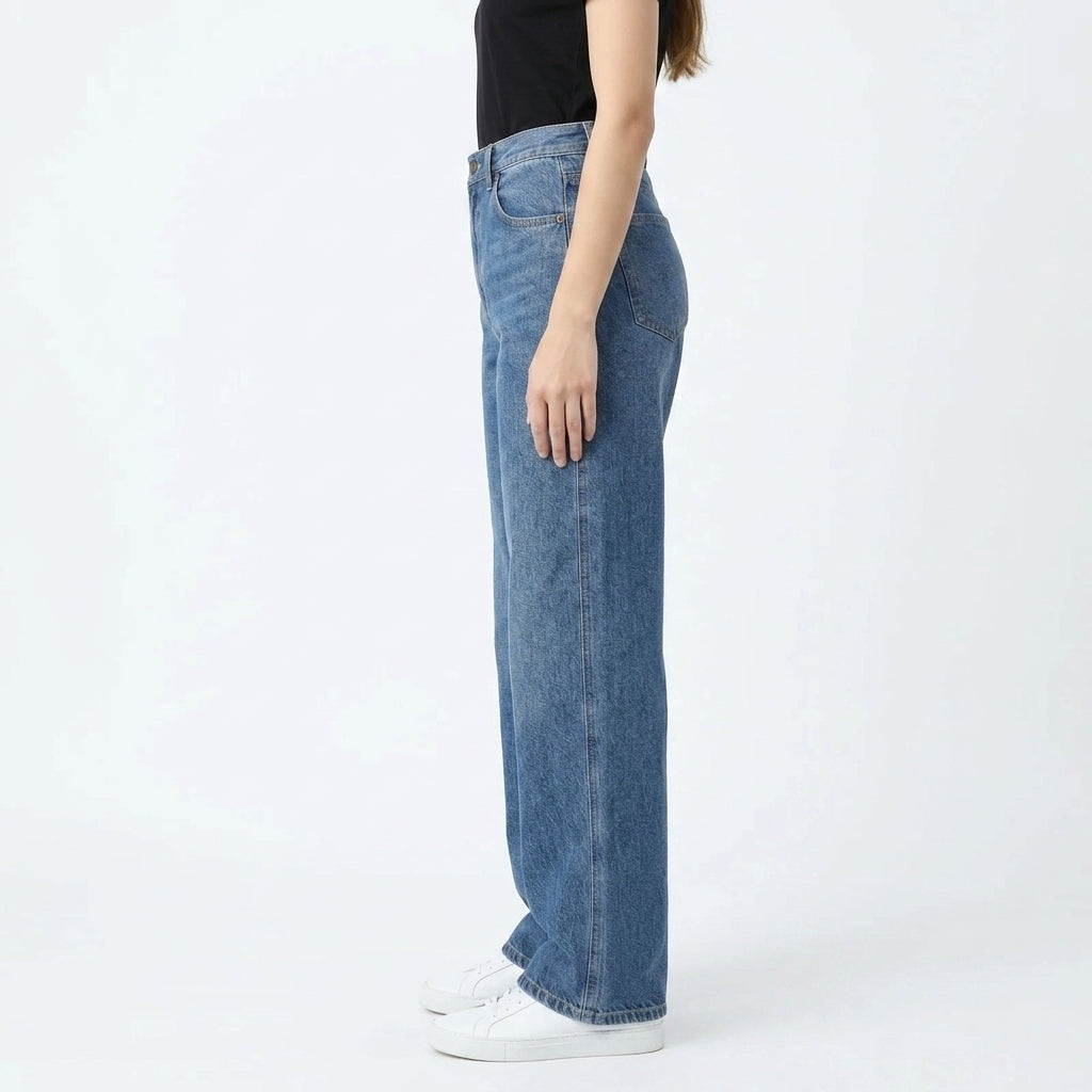 Baggy Mom Fit Unisex Jeans – Size 38 | Relaxed High-Rise Denim Pants