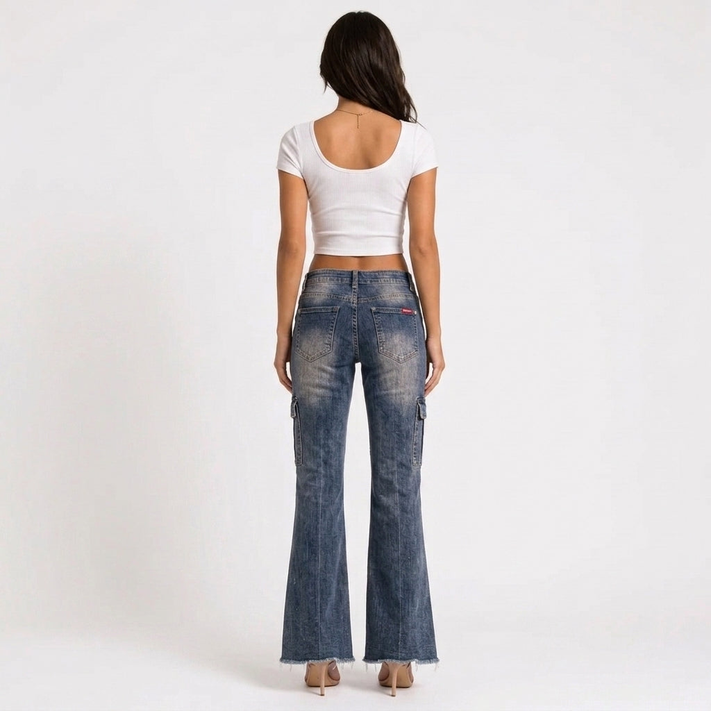 Wide Leg Girly Fit Jeans – Size 28 | Trendy Relaxed Denim Pants