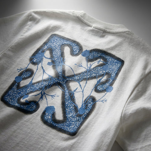 Abstract X Graphic Tee – Minimal Streetwear (White & Blue)