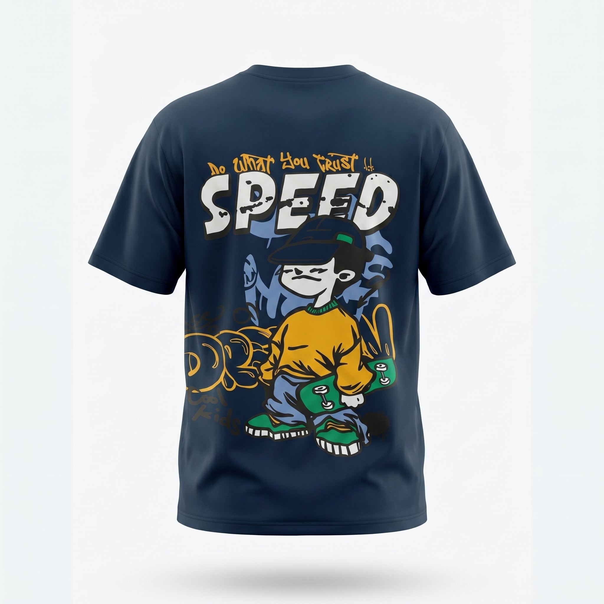 Do What You Trust” Speed Graphic Skate Streetwear T-Shirt (Navy